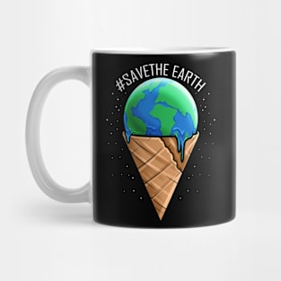 Ice Cream Cone With Melting Ice Cream Ball For Earth Day Mug